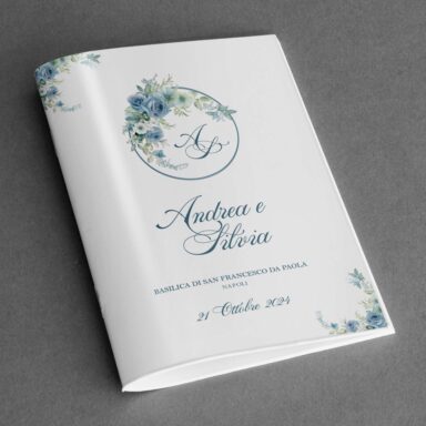 Libretto messa con rose blu